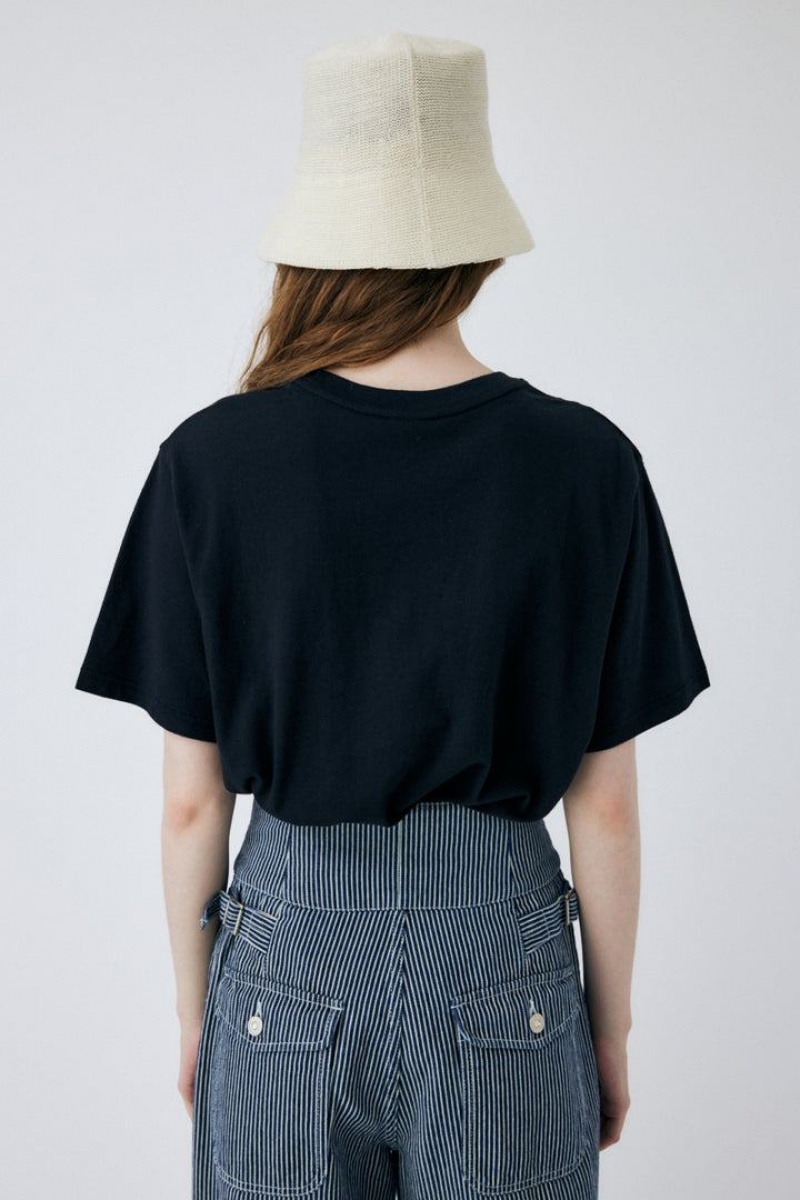 Dámské Tričko Moussy Classic Embroidery Tee Světle Černé | SHX379QS