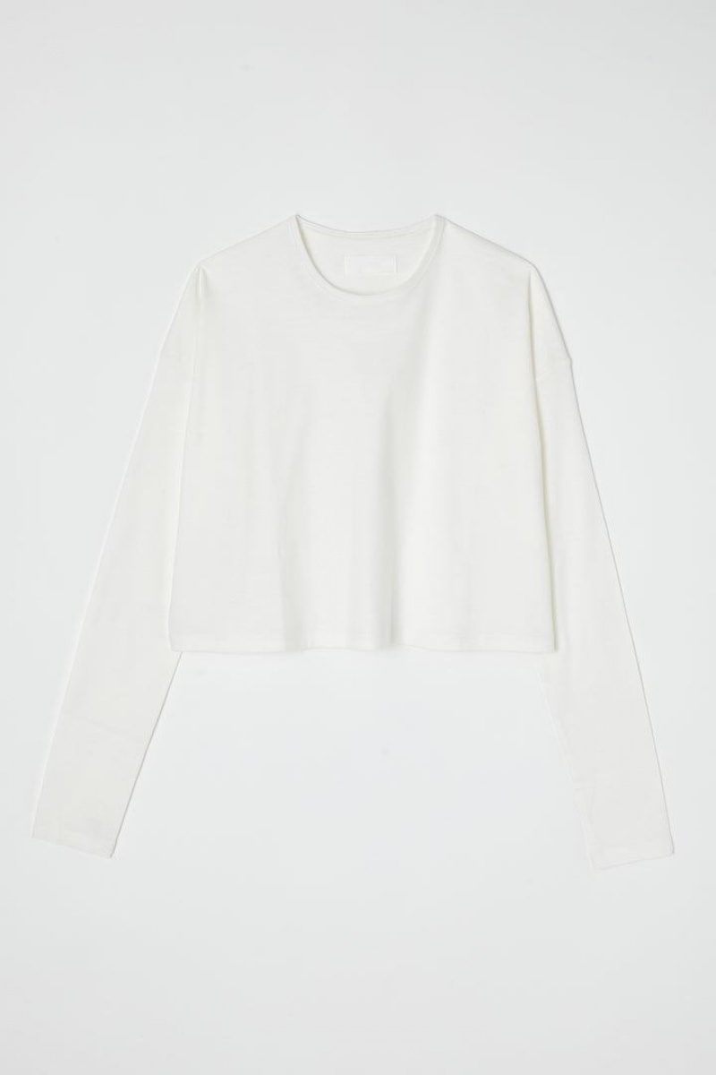 Dámské Tričko Moussy Cropped Long Sleeve Tee Bílé | LUR6184OM