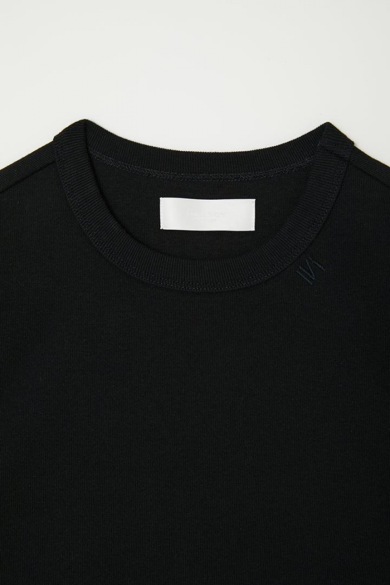 Dámské Tričko Moussy Cut Off Basic Tee Černé | GZO8656HA