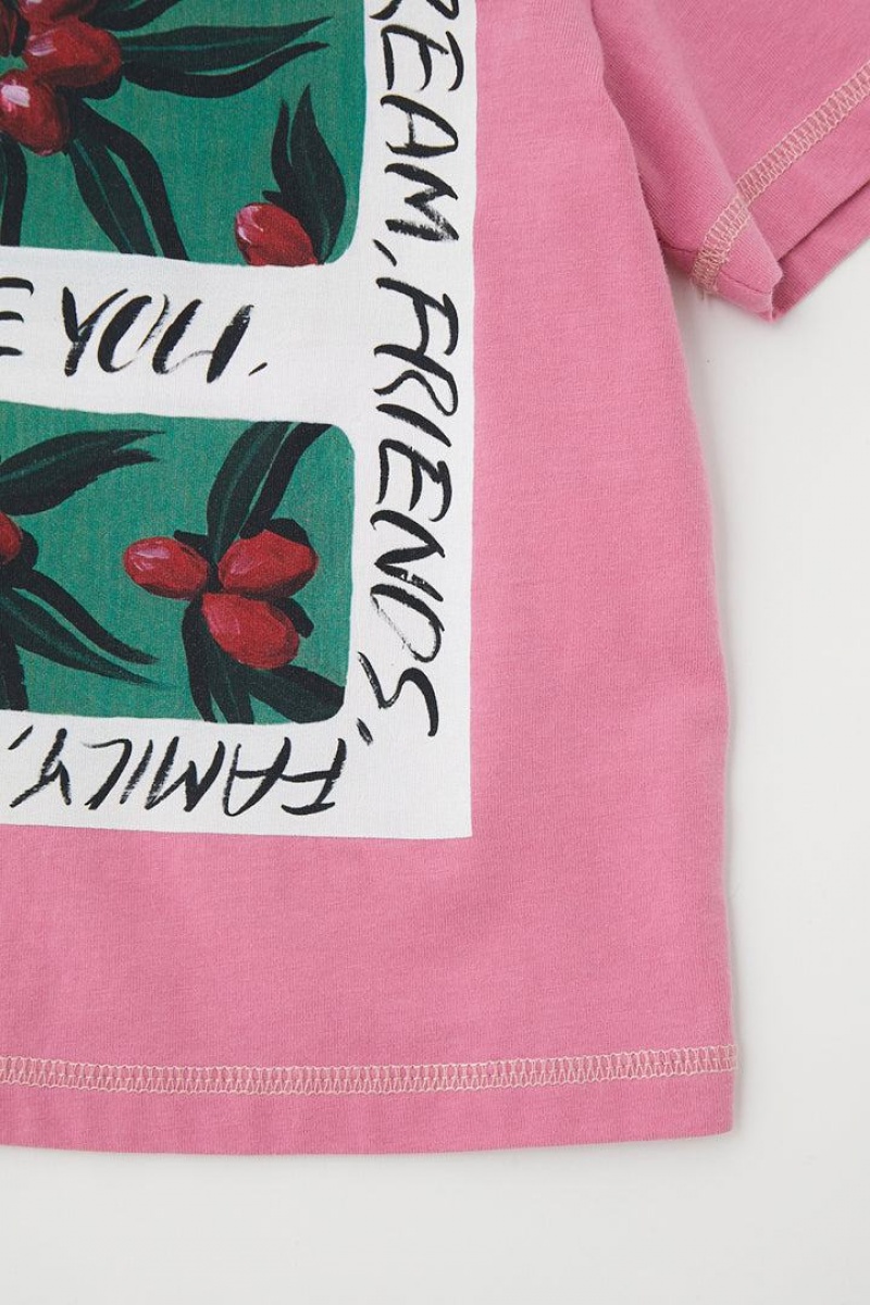 Dámské Tričko Moussy Flower Tiny Tee Růžové | LHA4645UI