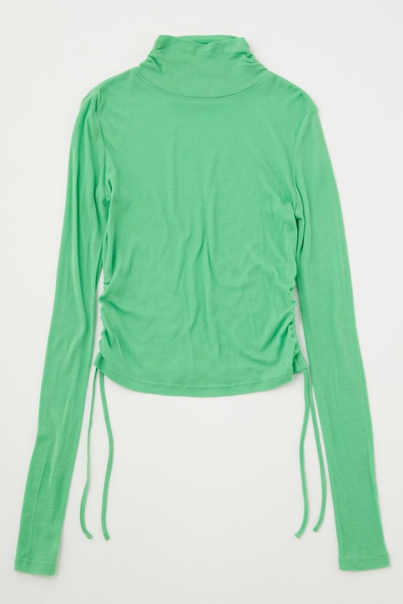 Dámské Tričko Moussy Gather Neck Drawstring Top Světle Zelene | BTT655FE