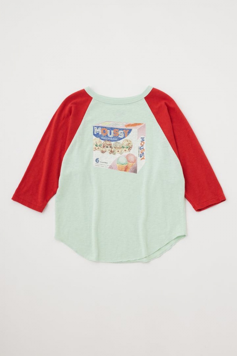 Dámské Tričko Moussy Ice Cream Raglan Tee Červené | CDX5371RU