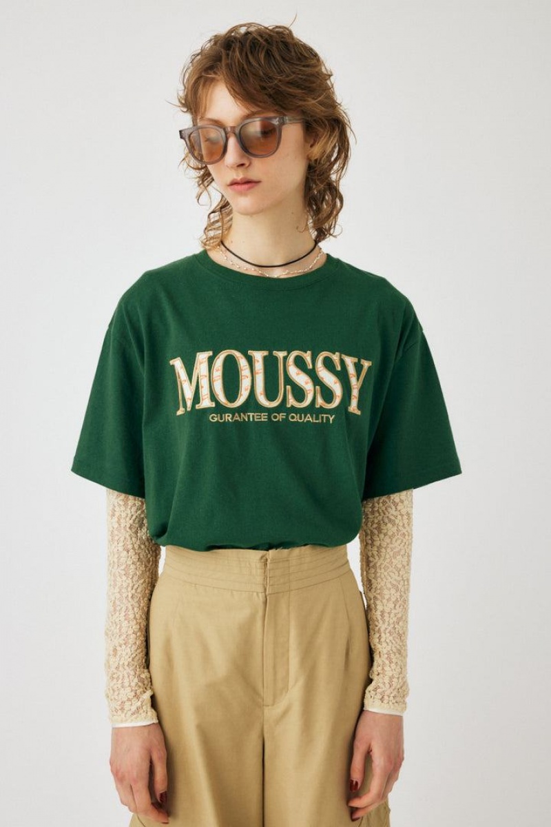 Dámské Tričko Moussy Logo In Logo Tee Zelene | CUO4860NL