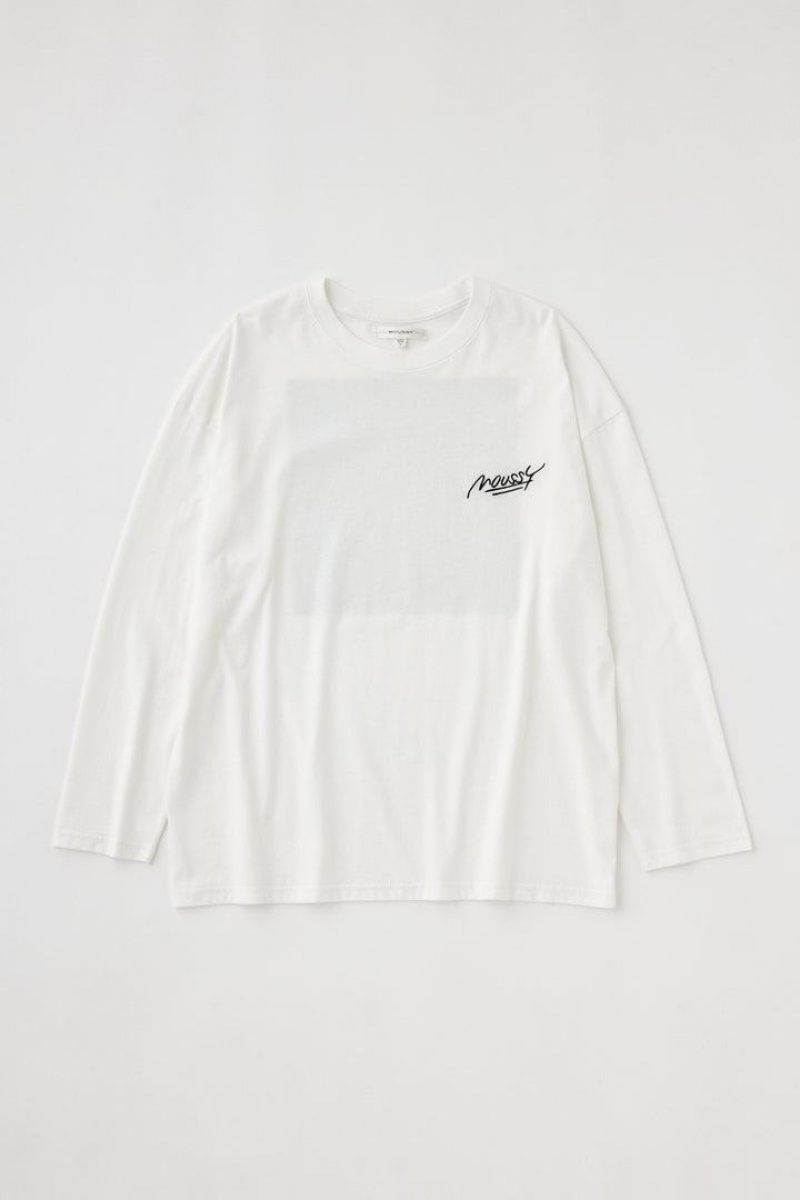 Dámské Tričko Moussy Logo Long Sleeve Tee Bílé | MRI7945AZ