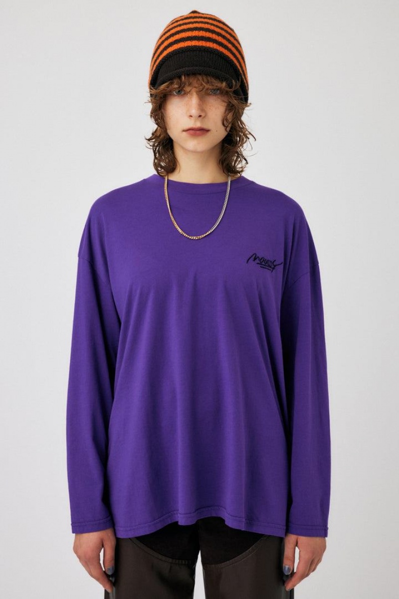 Dámské Tričko Moussy Logo Long Sleeve Tee Fialové | VVX42100IU