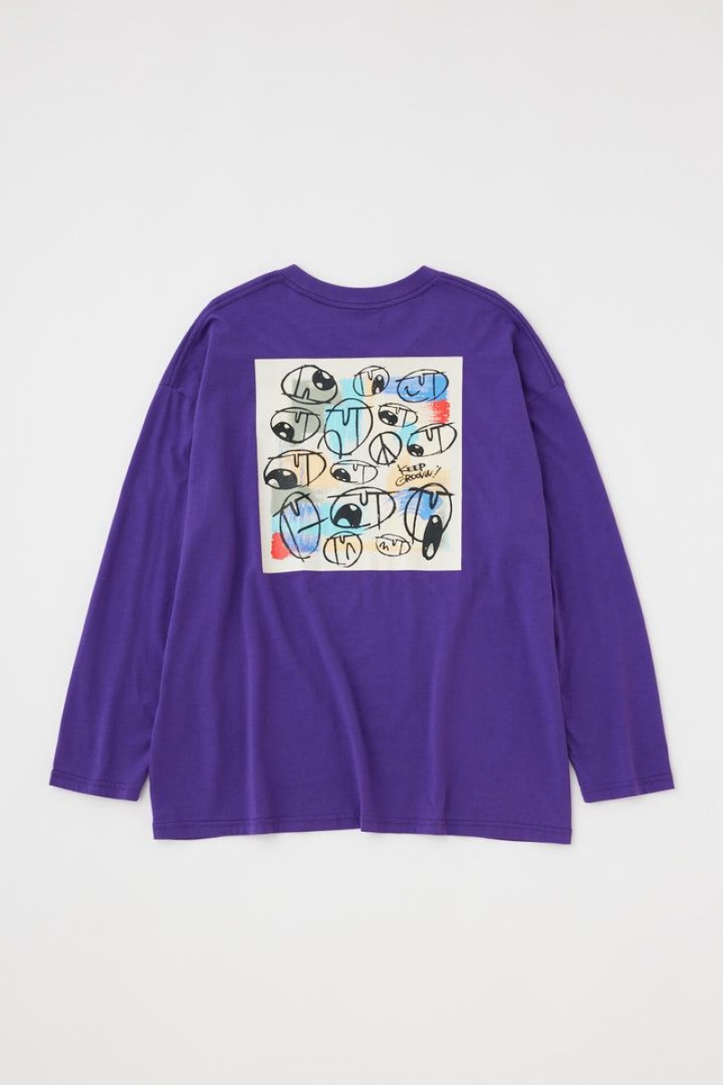 Dámské Tričko Moussy Logo Long Sleeve Tee Fialové | VVX42100IU