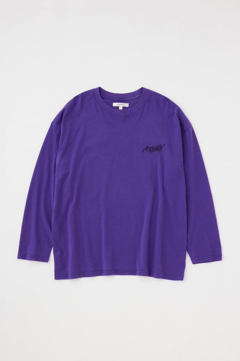 Dámské Tričko Moussy Logo Long Sleeve Tee Fialové | VVX42100IU