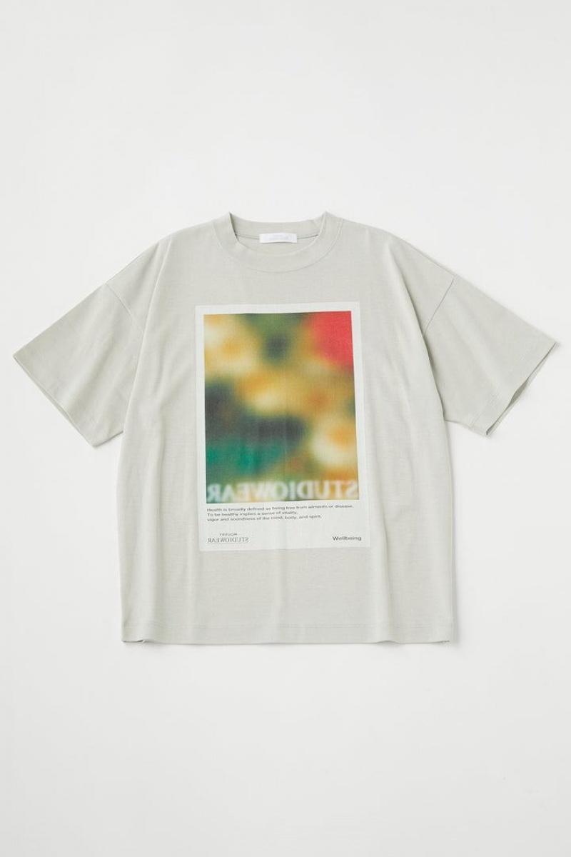 Dámské Tričko Moussy Mosaic Blur Print Tee Hnědožlutý | NEI7197FL