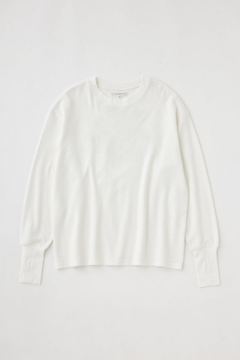 Dámské Tričko Moussy Mussy Logo Long Sleeve Tee Bílé | RON959EI