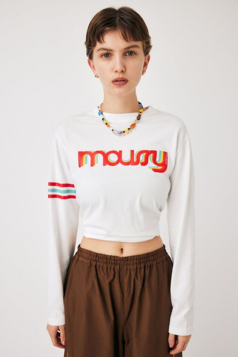 Dámské Tričko Moussy Pop Logo Tee Bílé | WHI5392PU