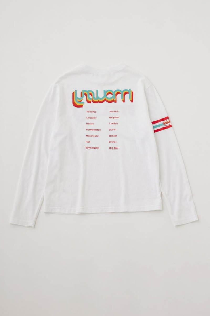 Dámské Tričko Moussy Pop Logo Tee Bílé | WHI5392PU