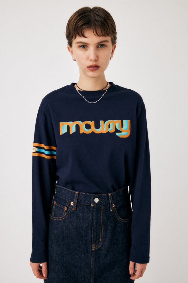 Dámské Tričko Moussy Pop Logo Tee Tmavě Blankyt | CPZ442TP