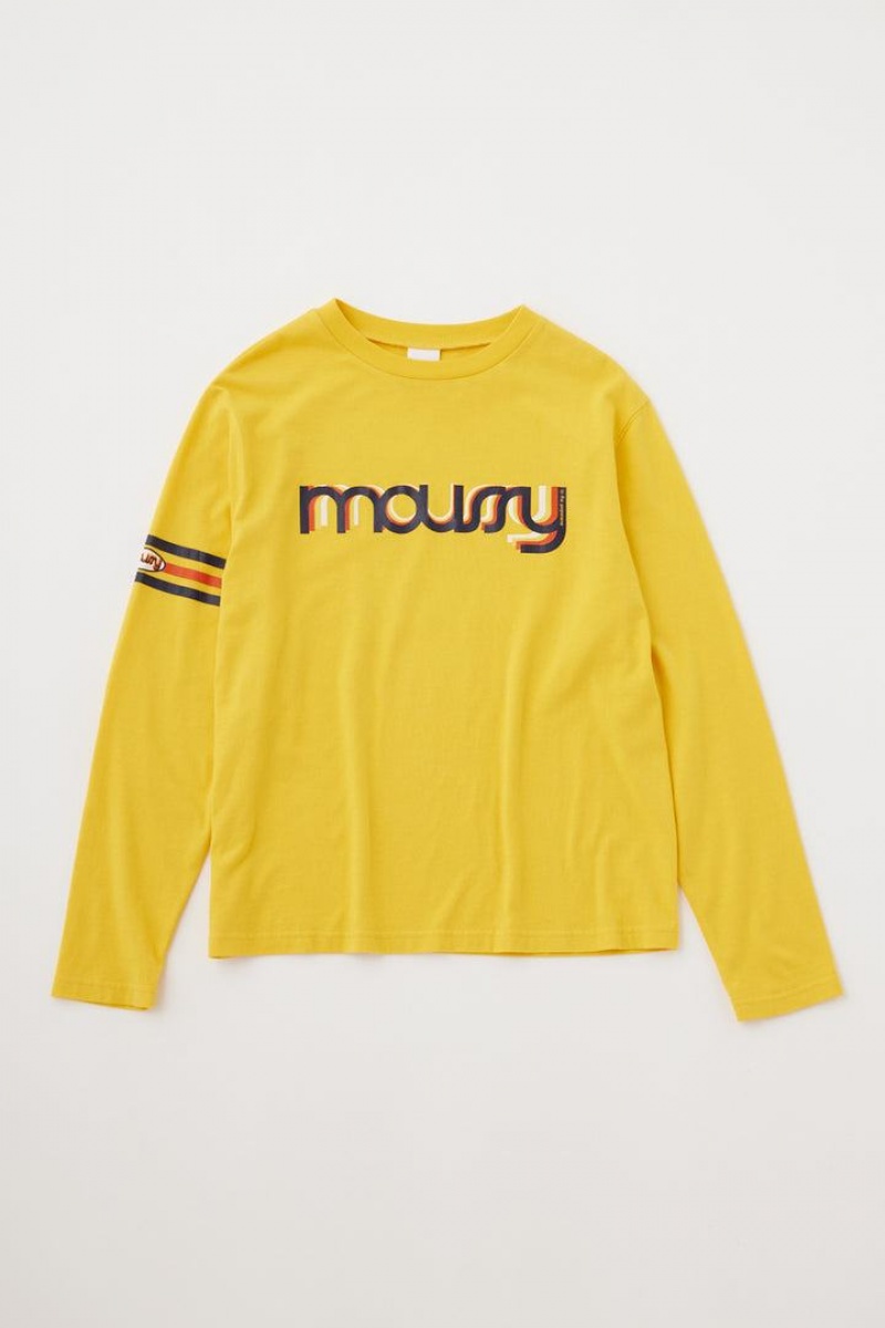 Dámské Tričko Moussy Pop Logo Tee Žluté | LUE5822XL