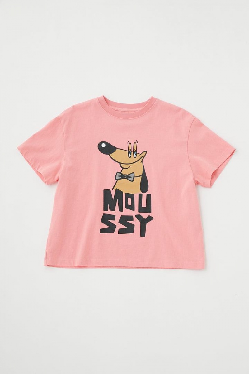 Dámské Tričko Moussy Pu Compact Crew Neck Tee Růžové | XMQ2032FU