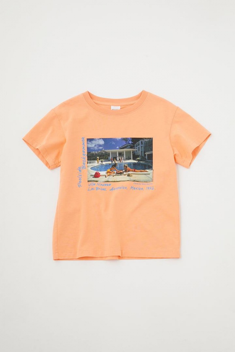 Dámské Tričko Moussy Slim Aarons Handwritten Tee Světle Oranžové | MBV2284TR