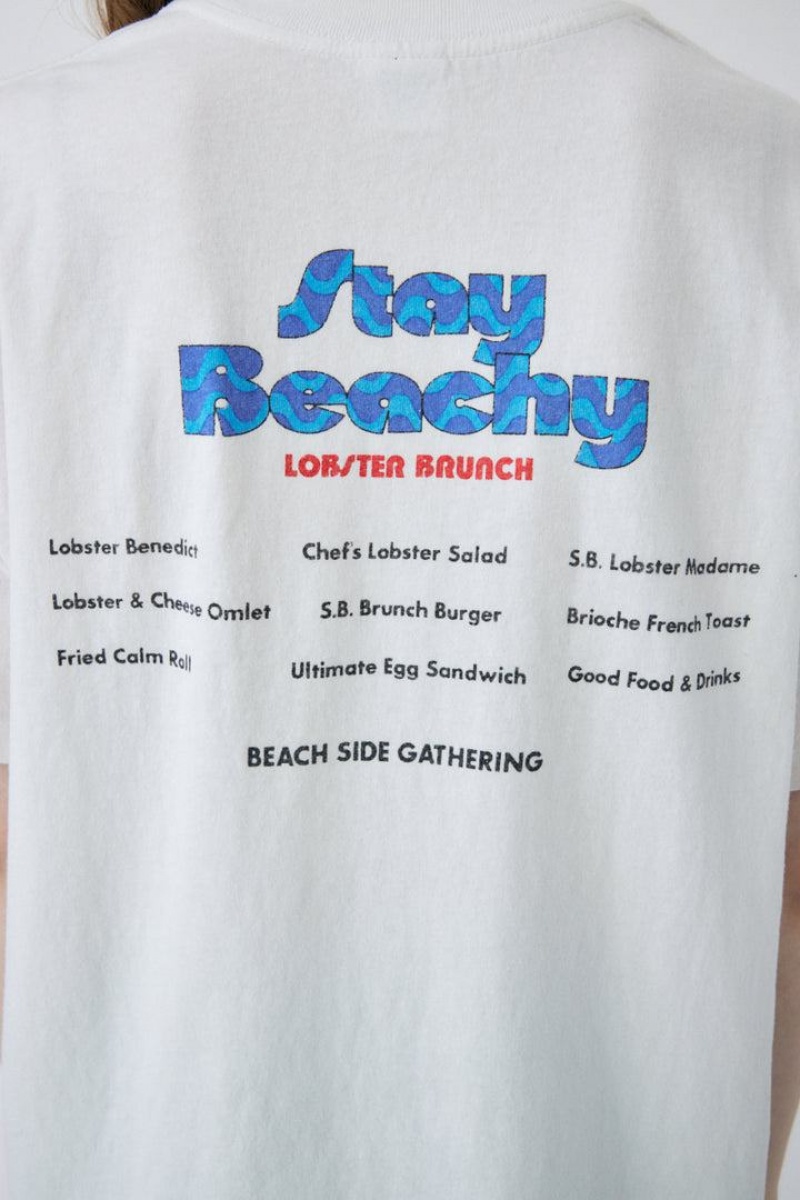 Dámské Tričko Moussy Stay Beachy Tee Bílé | XRZ337ZU