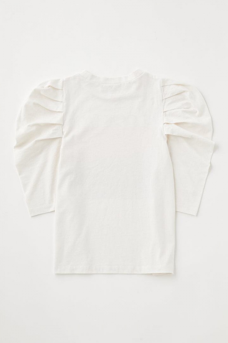 Dámské Tričko Moussy Tuck Sleeve Brooklyn Tee Bílé | MZQ4625ZW