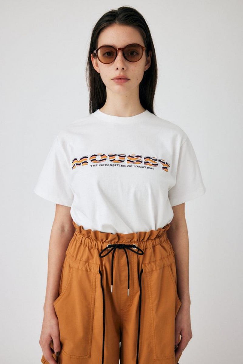 Dámské Tričko Moussy Wave Pattern Tee Bílé | TTO1122OG