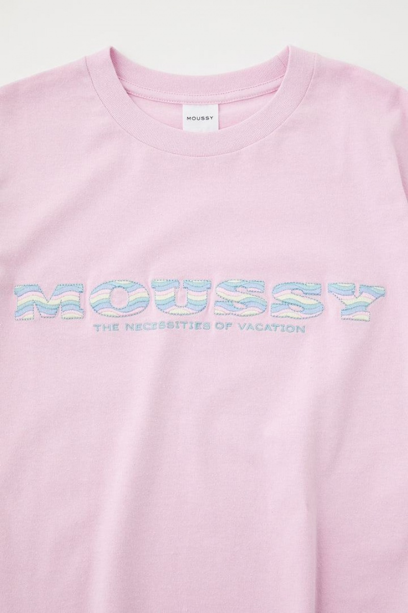 Dámské Tričko Moussy Wave Pattern Tee Světle Fialové | OUZ9321YX