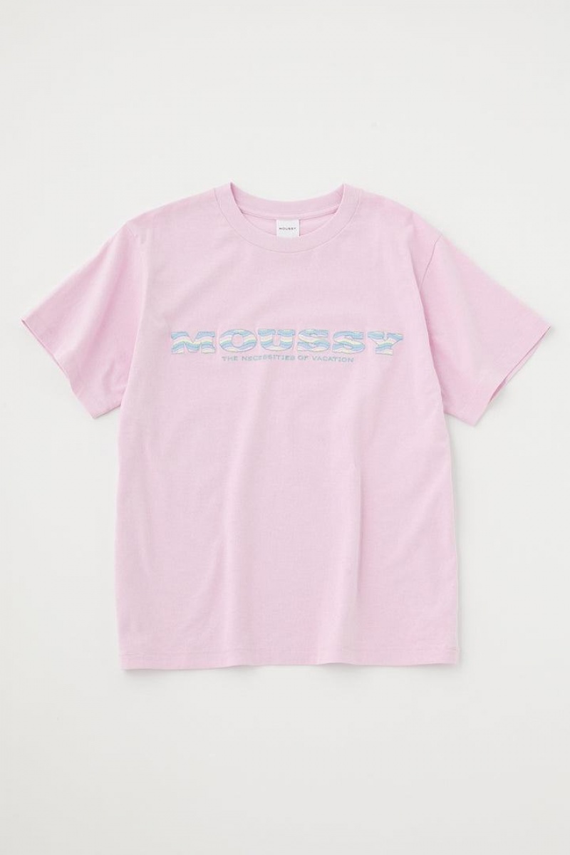 Dámské Tričko Moussy Wave Pattern Tee Světle Fialové | OUZ9321YX