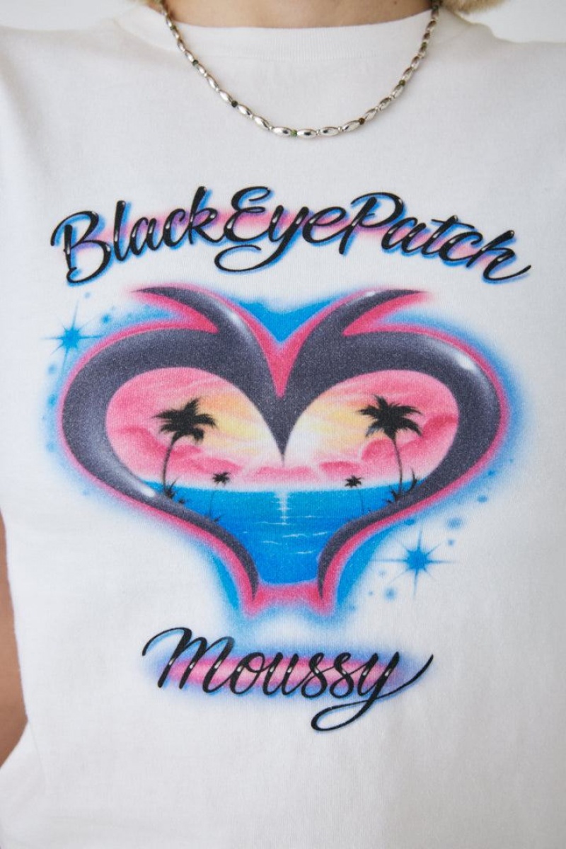 Dámské Tričko Moussy X Bep Airbrush Tee Bílé | JPT4647PG