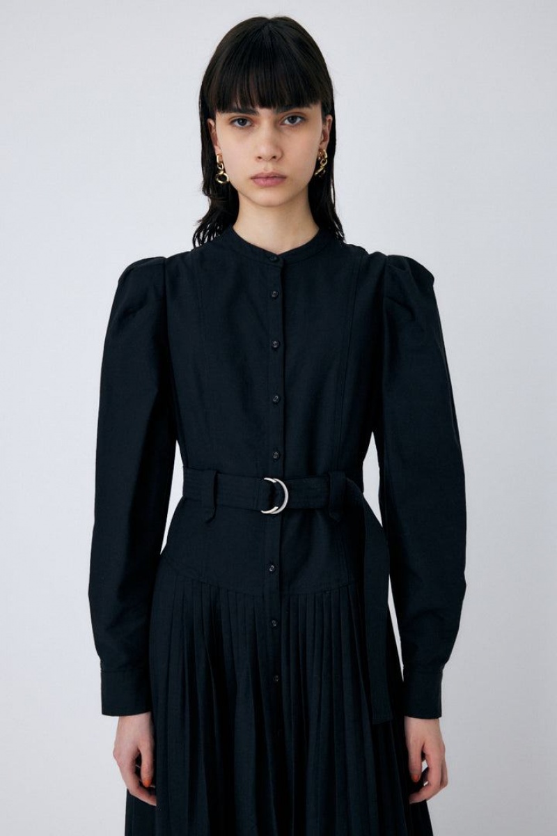 Dámské Šaty Moussy Belted Pleats Černé | GLX3715JQ