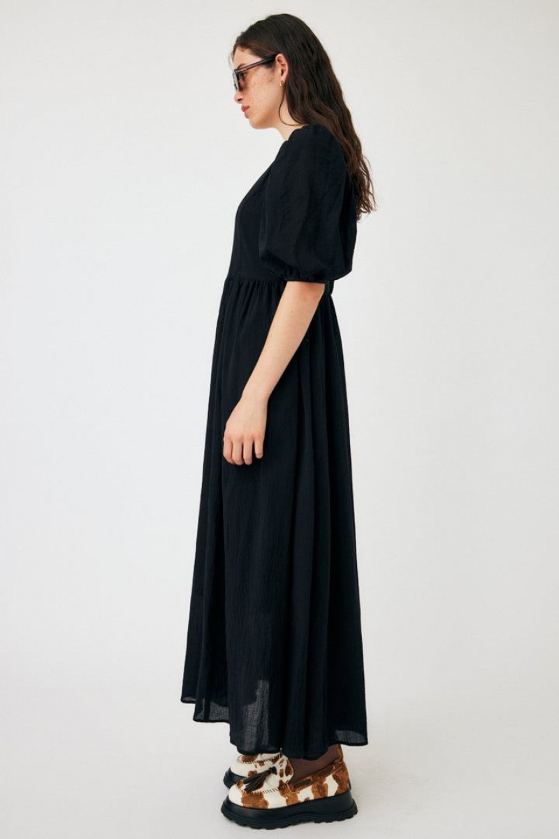 Dámské Šaty Moussy Puff Sleeve Crape Černé | OMW6526BU