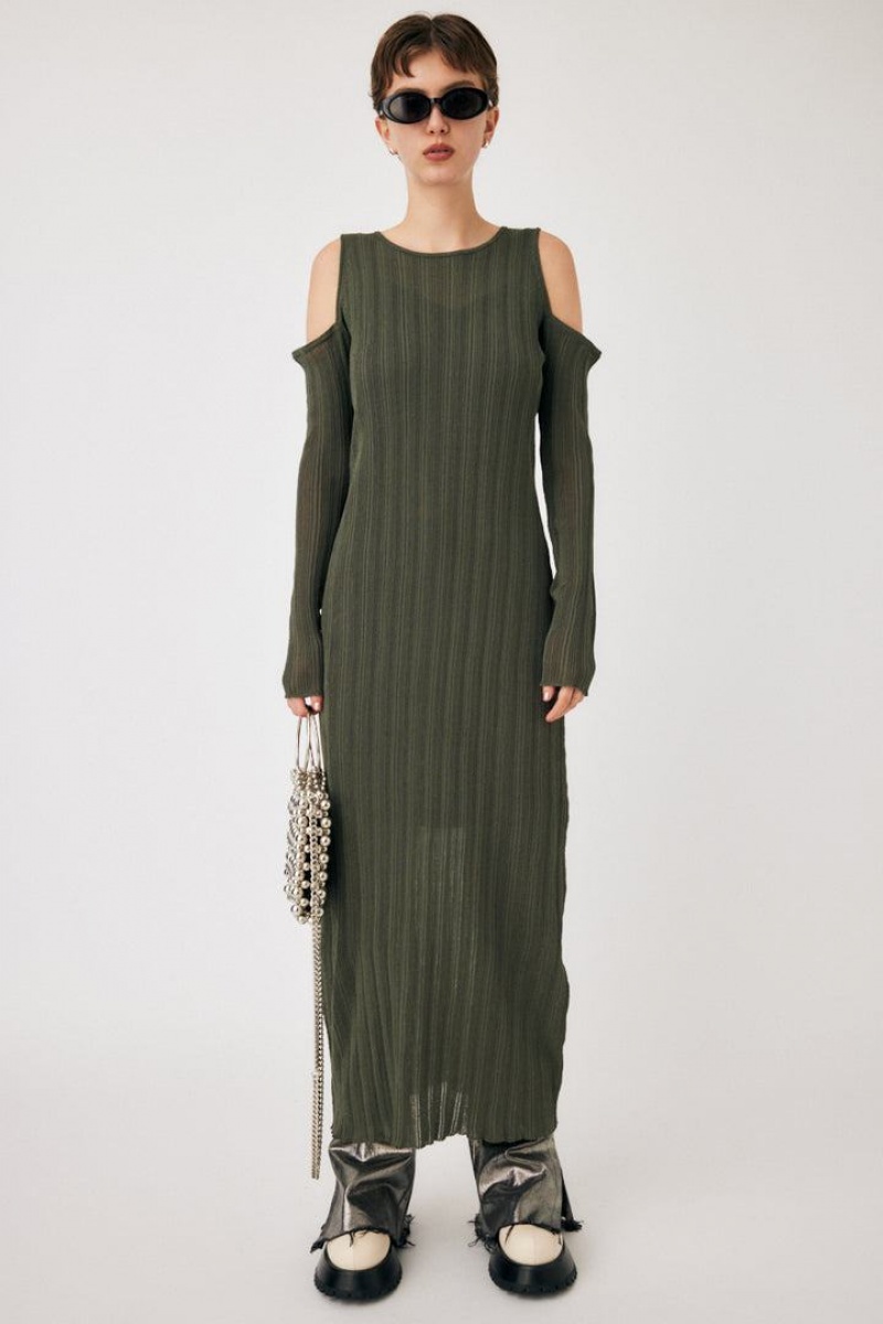 Dámské Šaty Moussy Sheer Knit Maxi Hnědožlutý | LVF3411TS