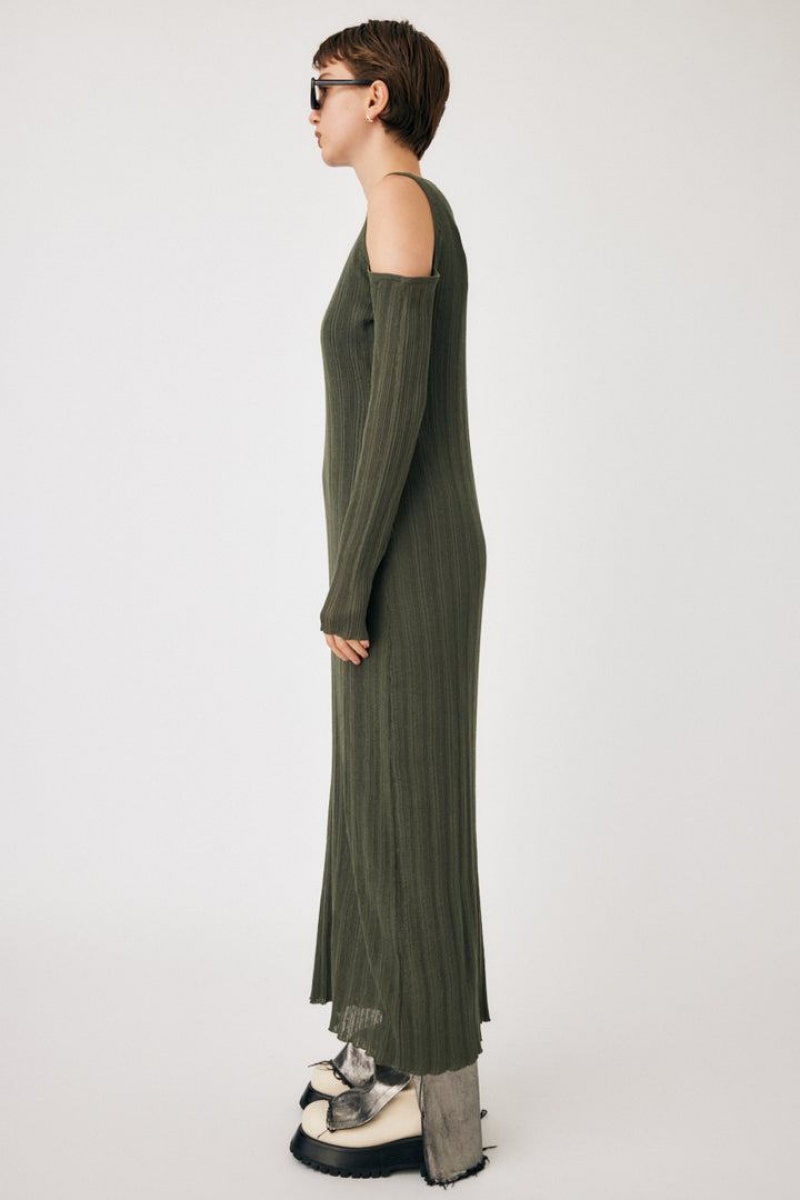 Dámské Šaty Moussy Sheer Knit Maxi Hnědožlutý | LVF3411TS