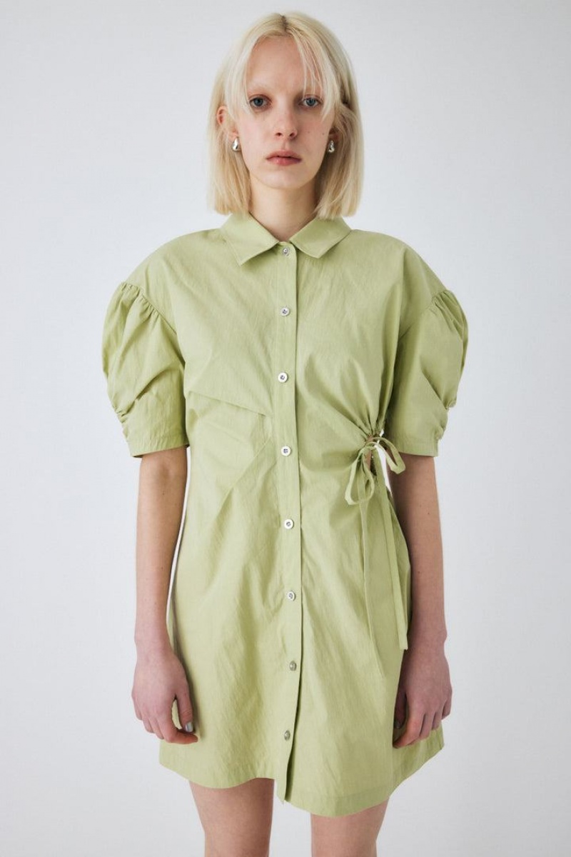 Dámské Šaty Moussy Side Open Shirt Mini Světle Zelene | KKU8584NP