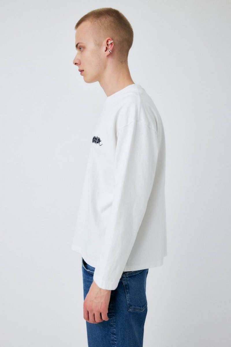 Pánské Tričko Moussy Long Sleeve Tee Bílé | XDY6326NT